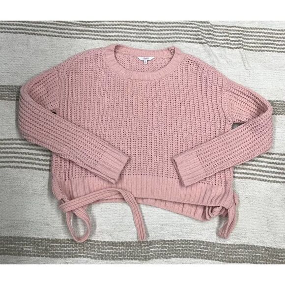 Candies Pink Open Knit Sweater Size Medium - Picture 4 of 9